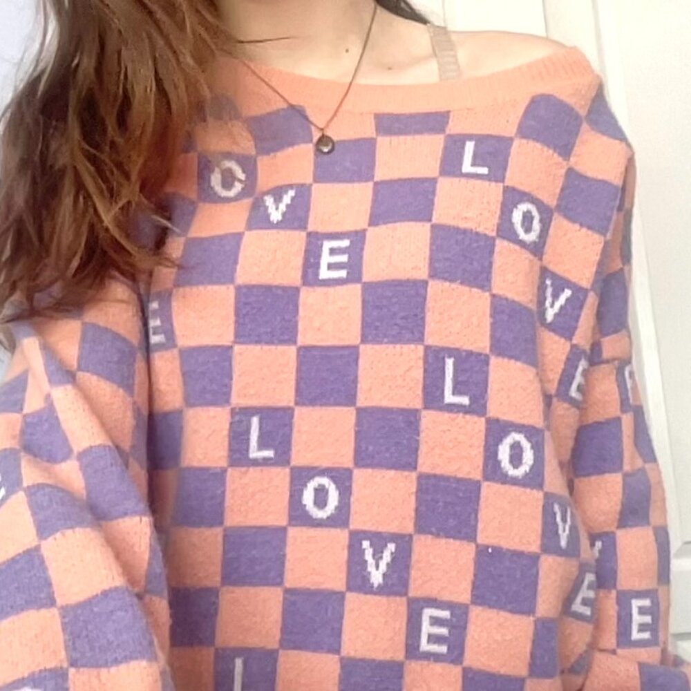 Witty Fox Pink & Purple LOVE Sweater